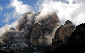 Mountain and forest panorama.